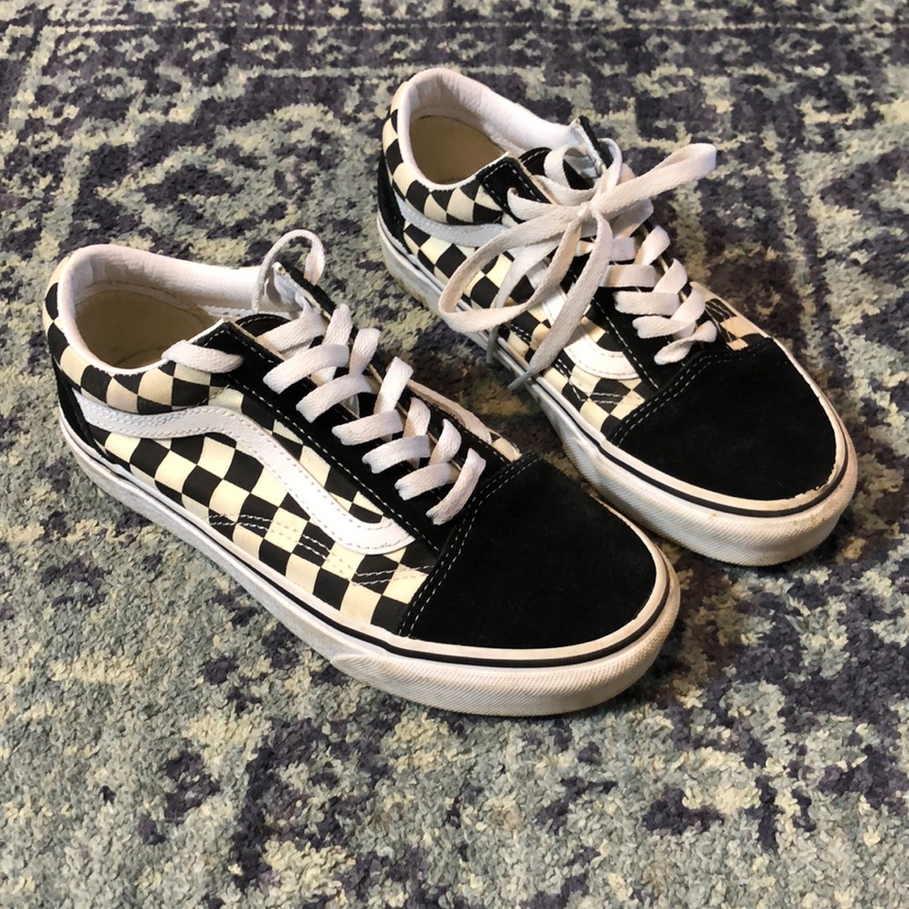 Checkered low top Vans lightly worn size 6.5